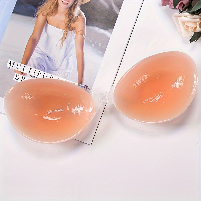 Seamless Strapless Push-Up Silicone Bra for Women Invisible Stick-On Lift Bra