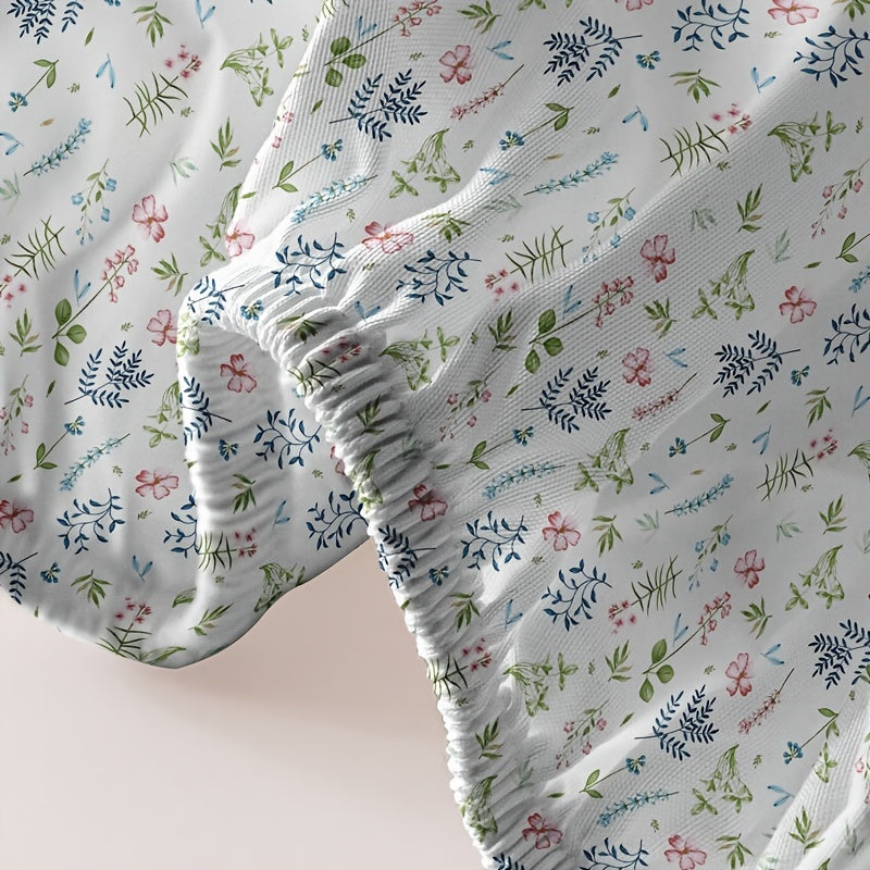 Ditsy Floral Fitted Sheet for Single Bed with Deep Pockets and Soft Fabric