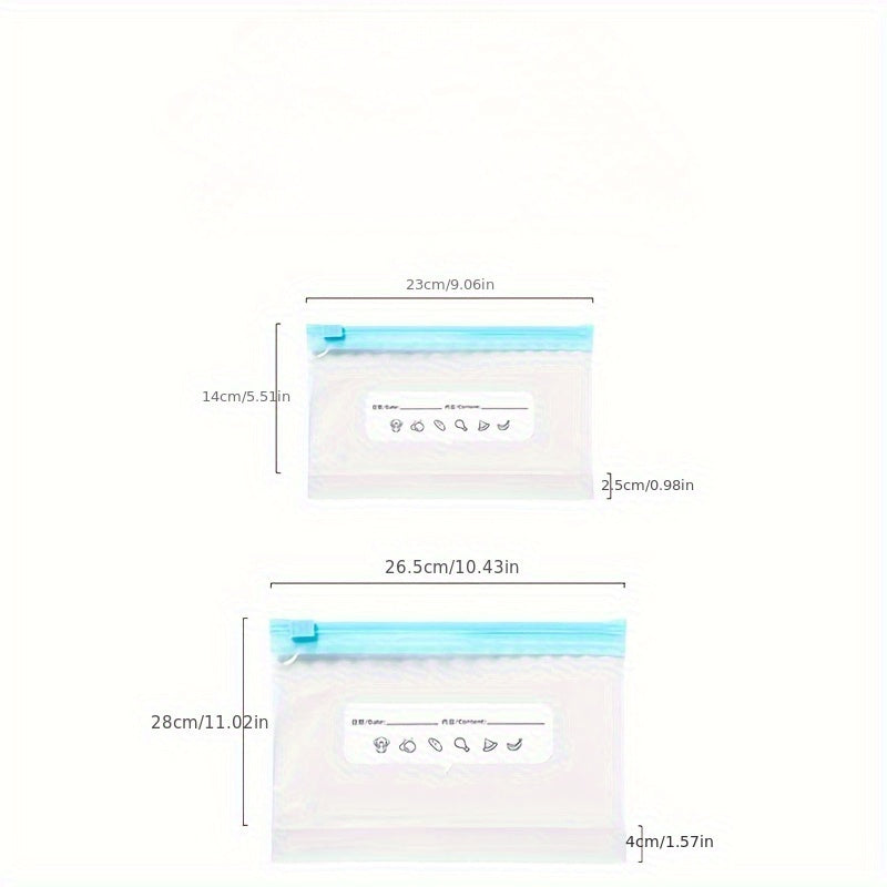 45/60pcs Storage Bags for Fruits Grains Vegetables Meat Zipper Freshness