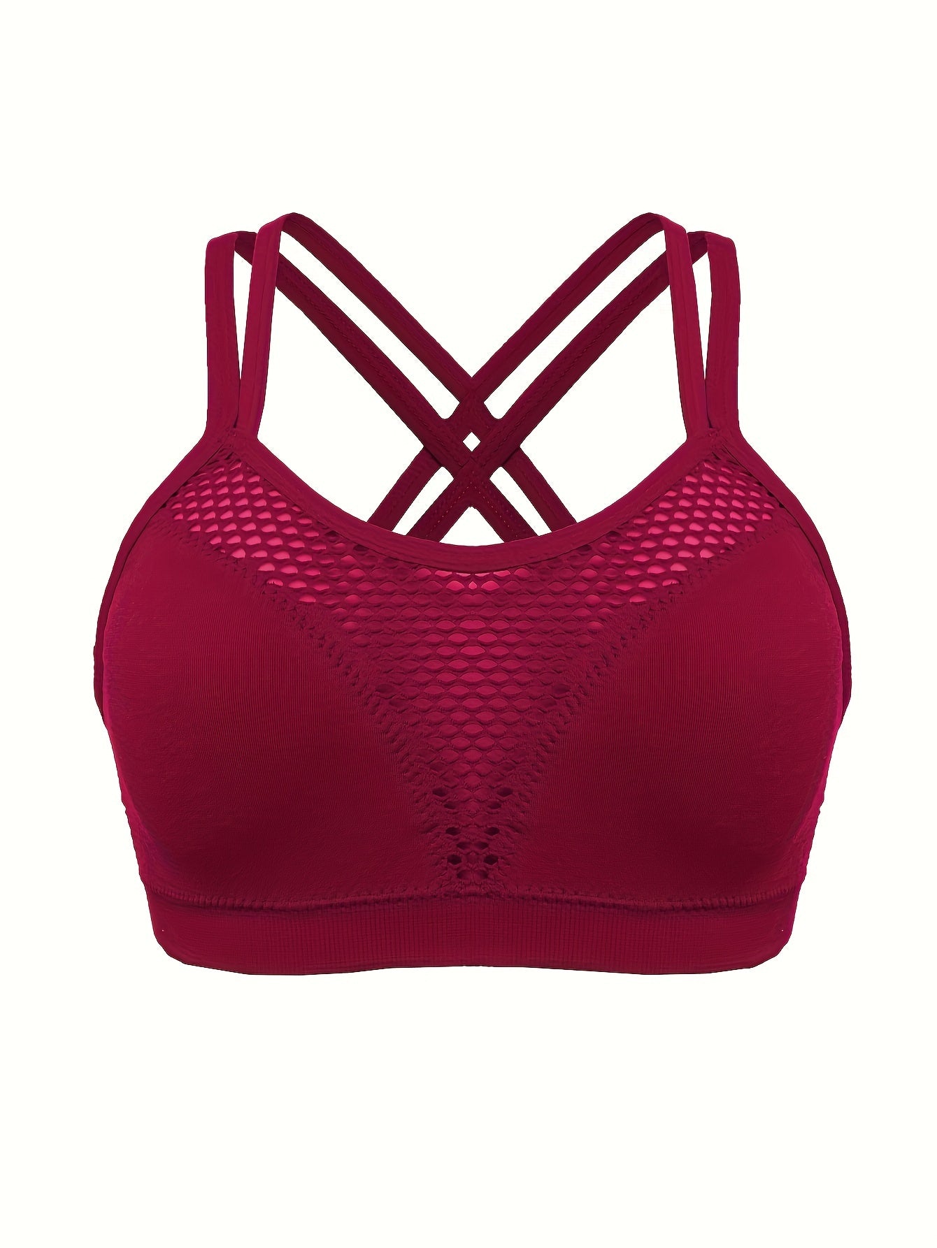 Women's Plus Size Seamless Wireless Sports Bra 3 Pack Breathable Hollow Design