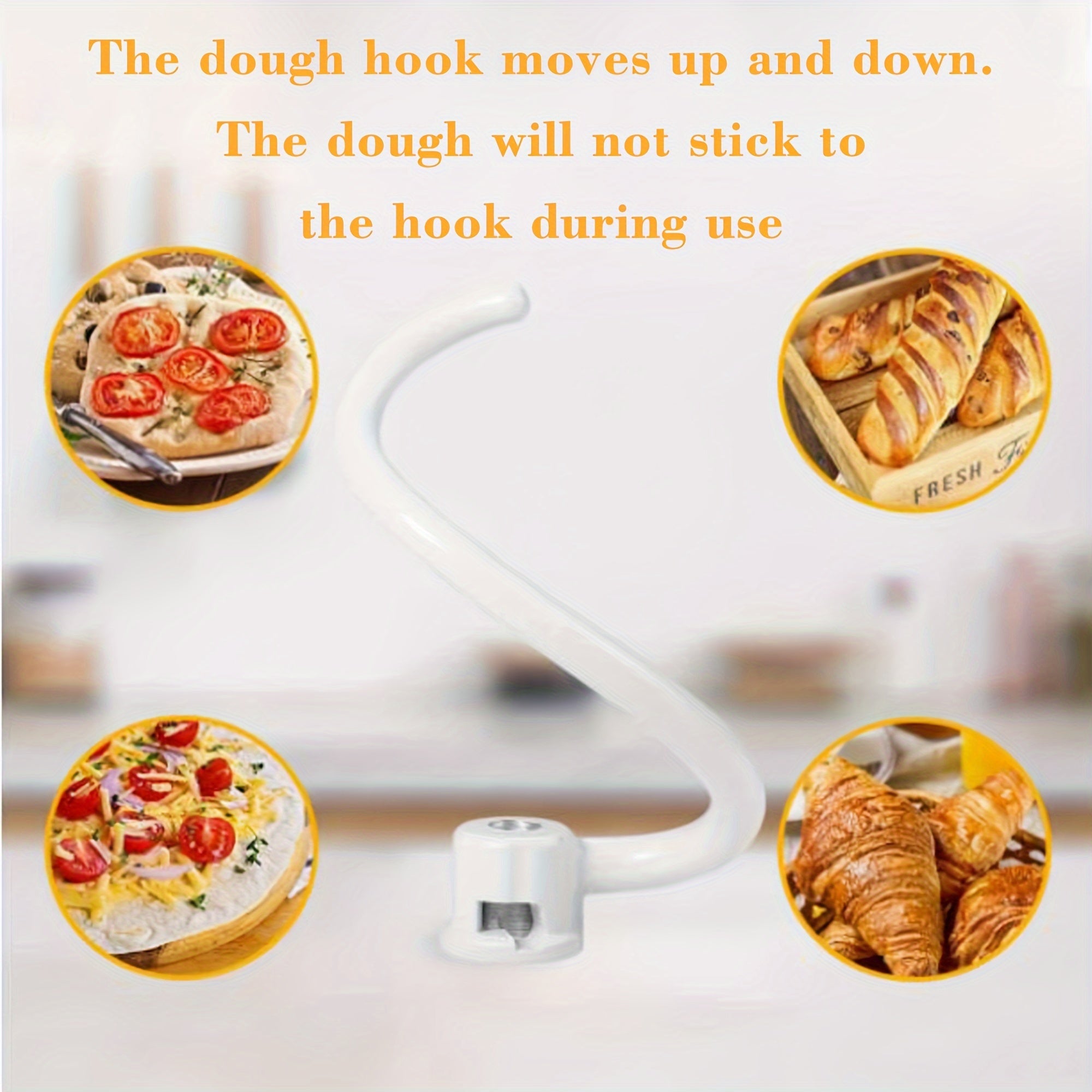 Gancho de masa en espiral para batidoras de 5-6 cuartos, accesorio de cocina de metal de grado alimentario