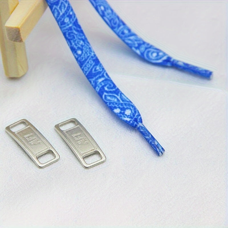 Unisex Flat Shoelaces with Decorative Buckles for Canvas and Sports Shoes