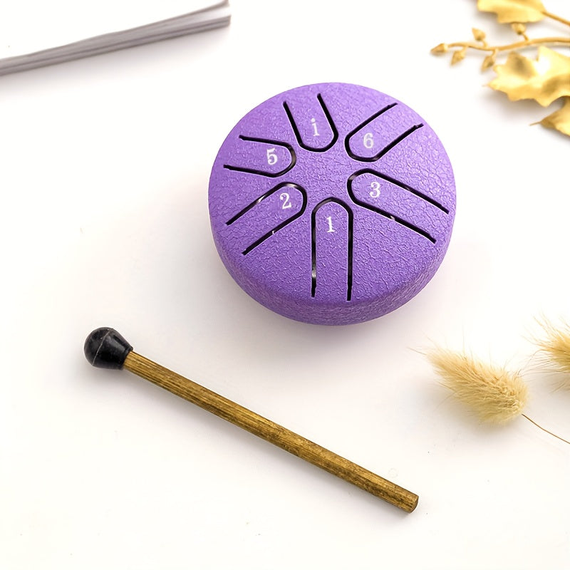 7.62cm Mini Ethereal Drum for Meditation Yoga and Education in Black Green Purple Navy and Gold