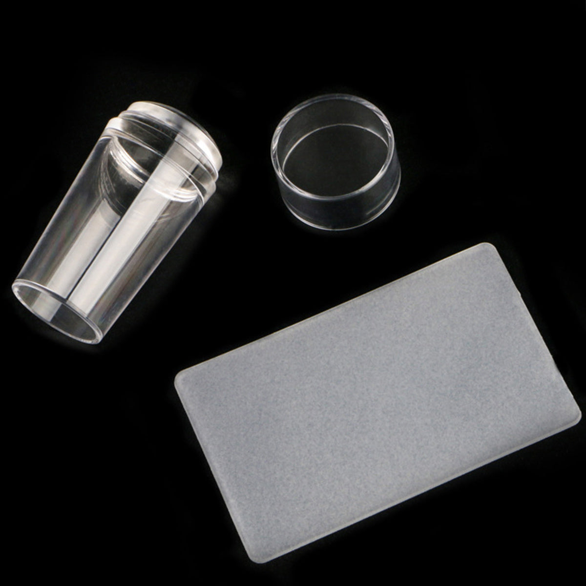 Unisex Nail Art Kit Clear Silicone Stamper Scraper French Tip Manicure