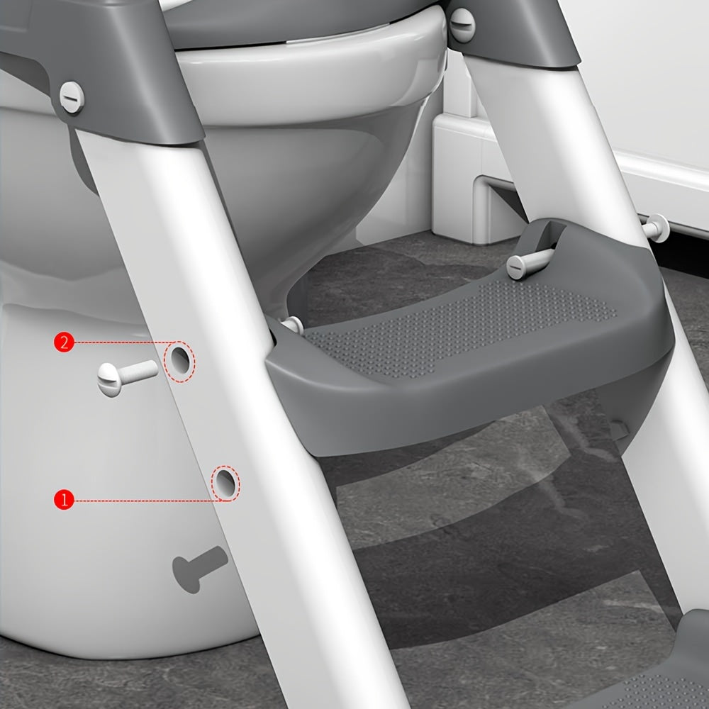 Asiento de inodoro para niños con escalera plegable para niños y niñas, asistencia en el baño para bebés