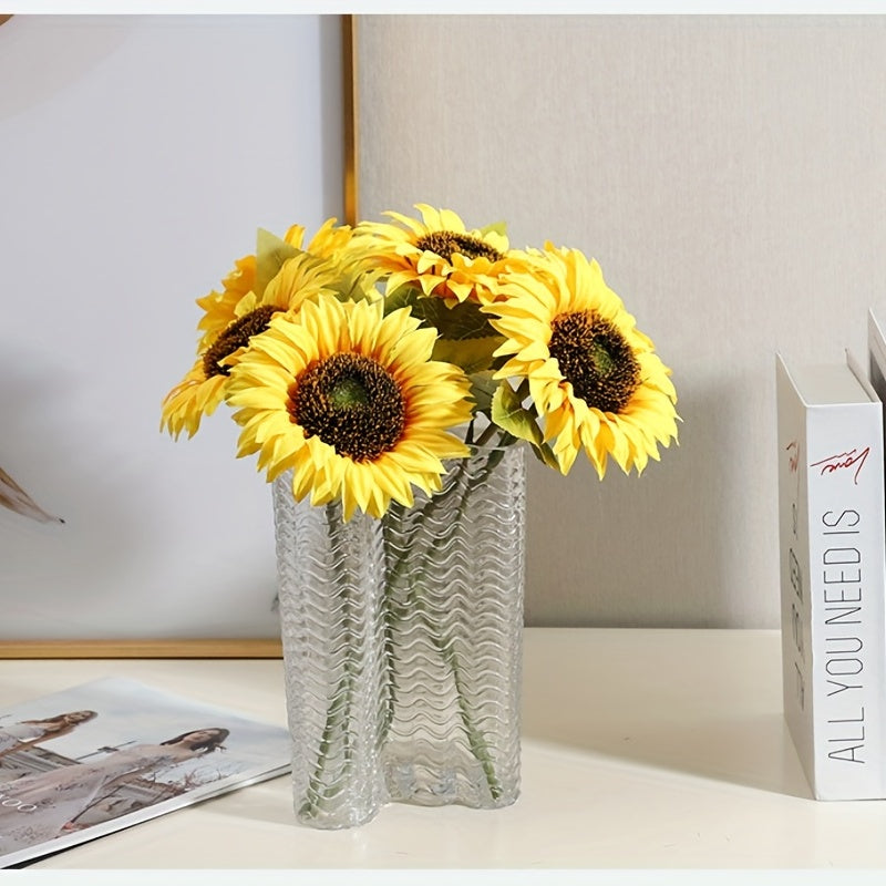 8-Piece Artificial Sunflower Bouquet for Fall Weddings Thanksgiving and Home Decor