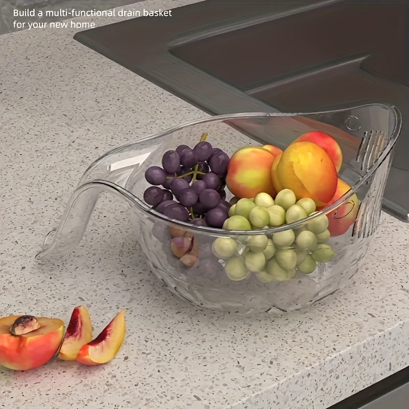 Plastic Kitchen Strainer Basket for Rinsing Grains Fruits and Vegetables