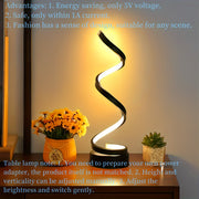 Unique Spiral Table Lamp for Home Decor Warm Light Modern Style