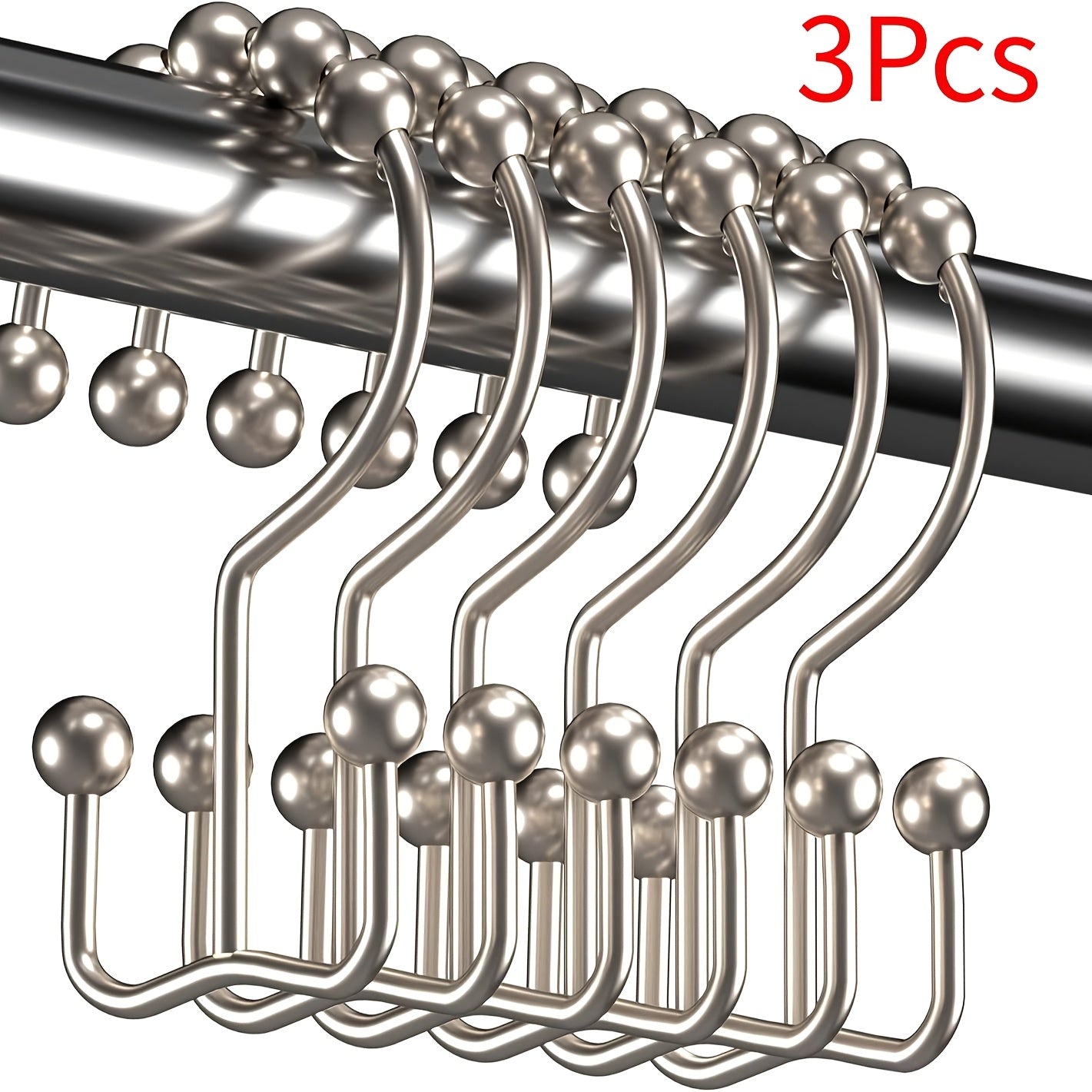 Naychali va zanglamaydigan po'latdan yasalgan ikki tomonlama dush pardasi tutqichlari - dush tutqichlari va pardalari uchun mustahkam va zanglamaydigan hammom aksessuarlari