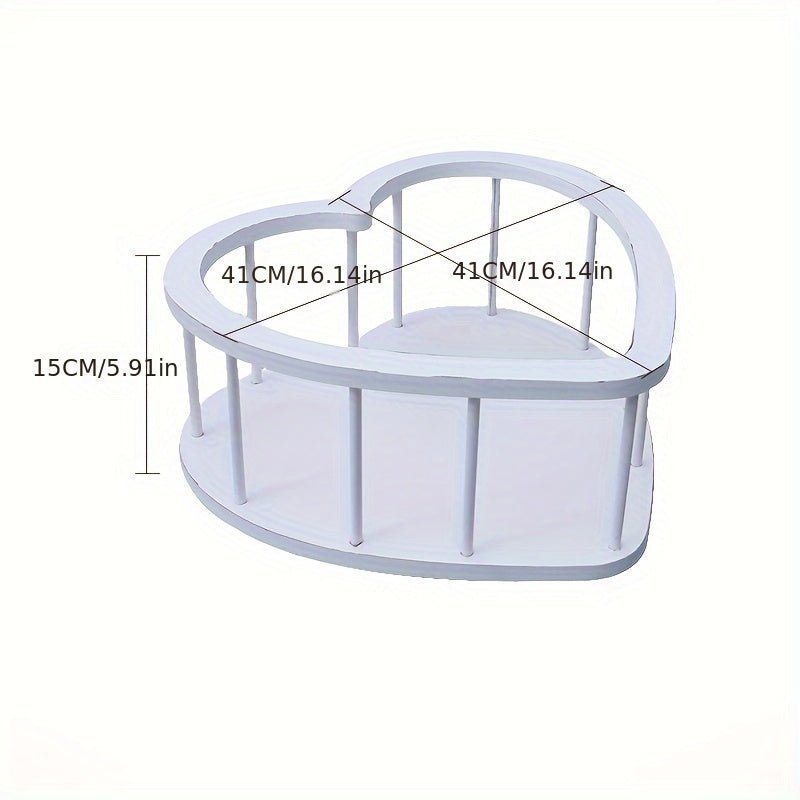 Wooden Love Heart Photography Prop for Children's First Month and Milestone Photos