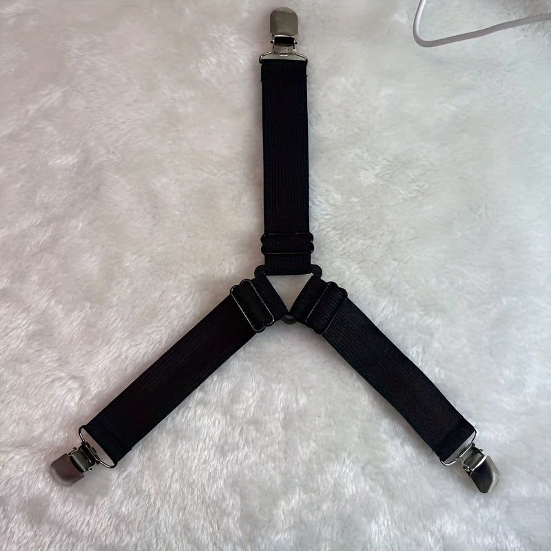 Adjustable Bed Sheet Holders with Metal Clips 1 or 2 Pack Elastic Fasteners for Mattress and Sofa