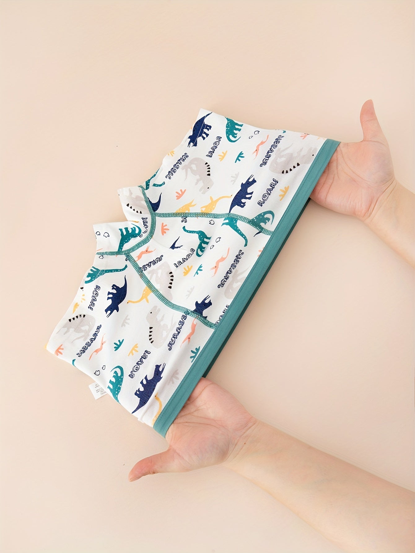 4-Pack Boys' Cotton Boxer Briefs with Cartoon Dinosaur and Basketball Prints All-Season Knit Fabric Regular Fit