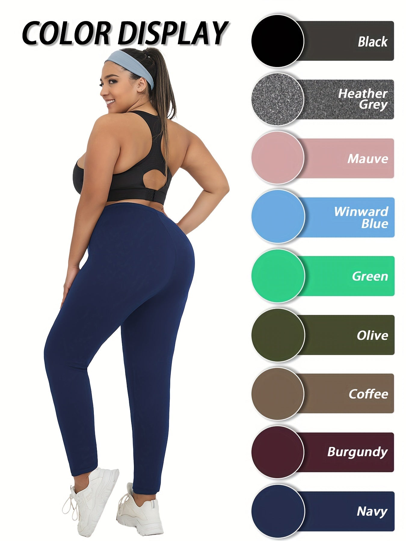 Leggings deportivos de talle alto para tallas grandes, suaves y opacos, ideales para yoga y running