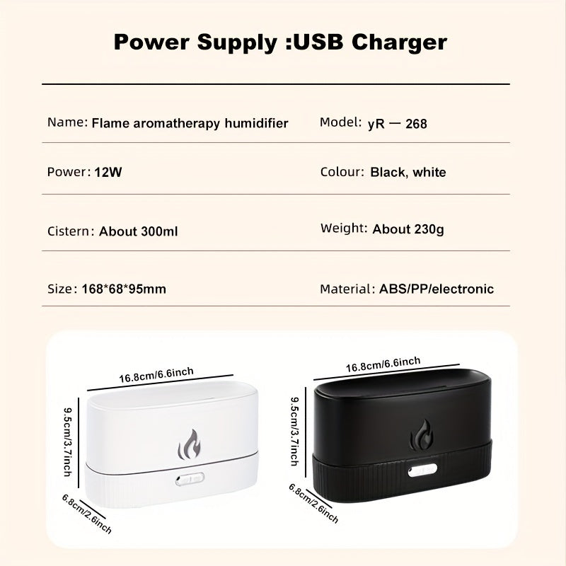 USB-Powered Aromatherapy Diffuser with Soundwave Technology LED Light Cool Mist Humidifier for Essential Oils