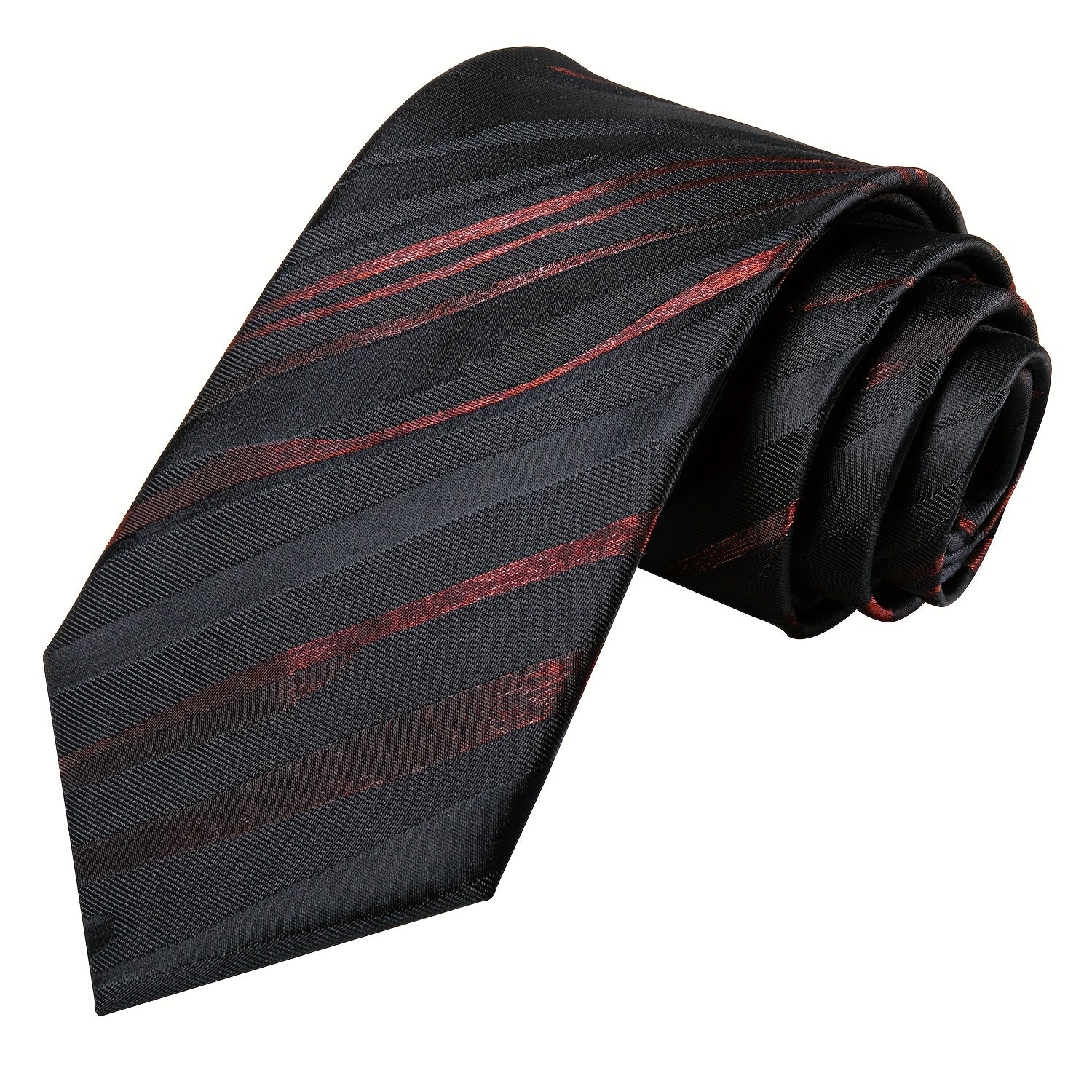 Men's Classic Necktie Set 160cm with Matching Hanky and Cufflinks for Business and Formal Events