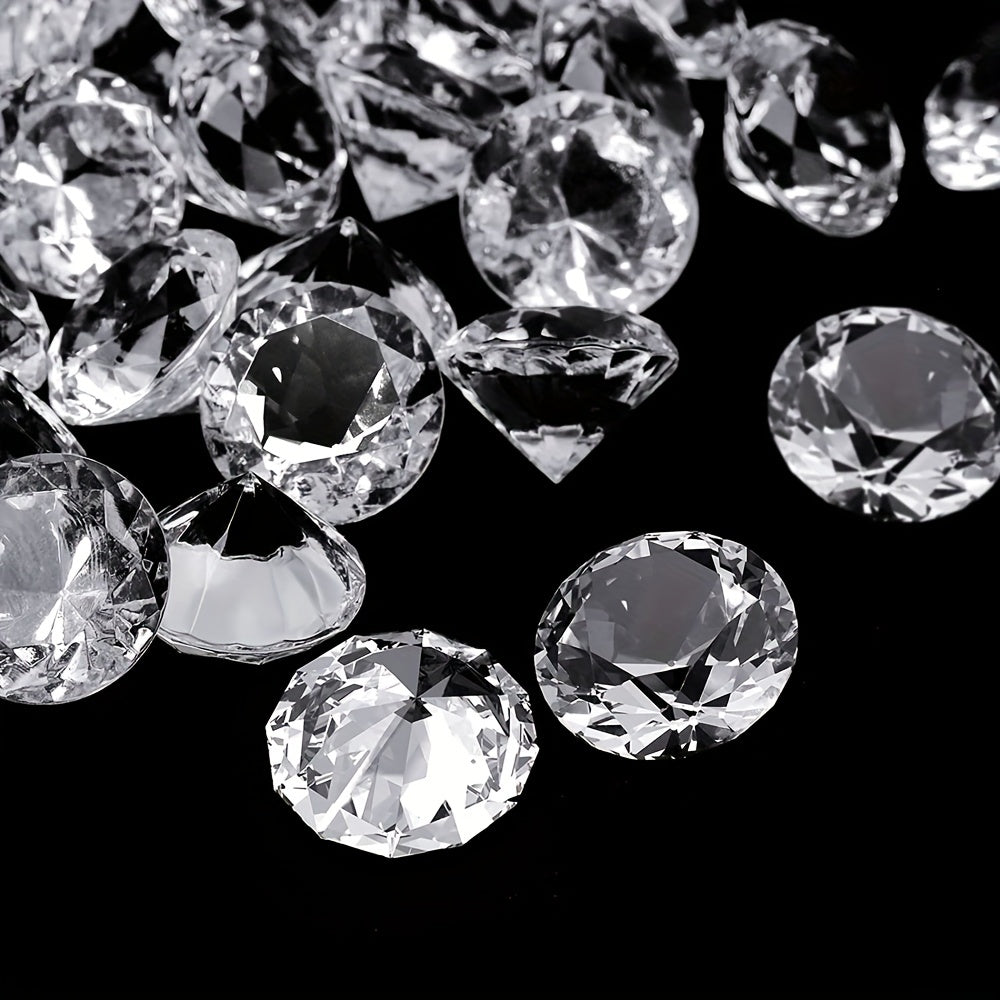 150 Pieces Clear Acrylic Diamond Crystals 0.8 Inch for Wedding Decorations