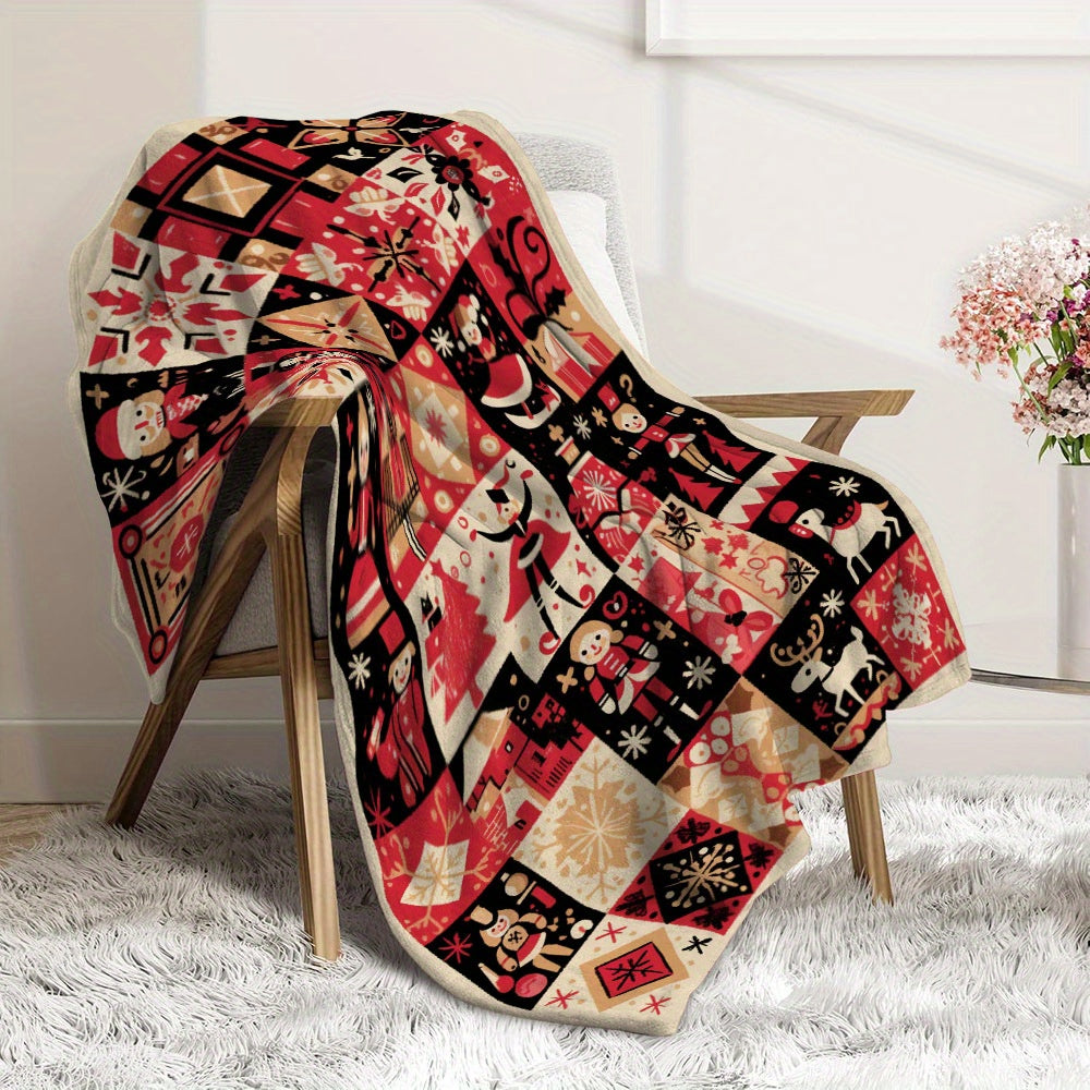 Flannel Fleece Throw Blanket Digital Print All-Season Bed Cover Camping Nap Blanket