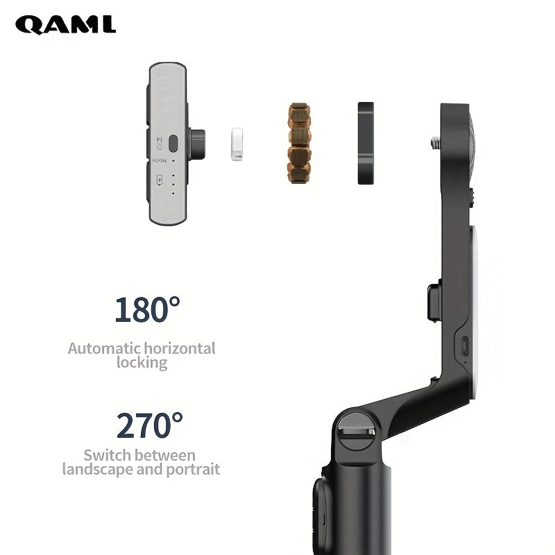 Handheld Gimbal Stabilizer with Selfie Stick Tripod for iPhone Android Wireless Remote USB Charging