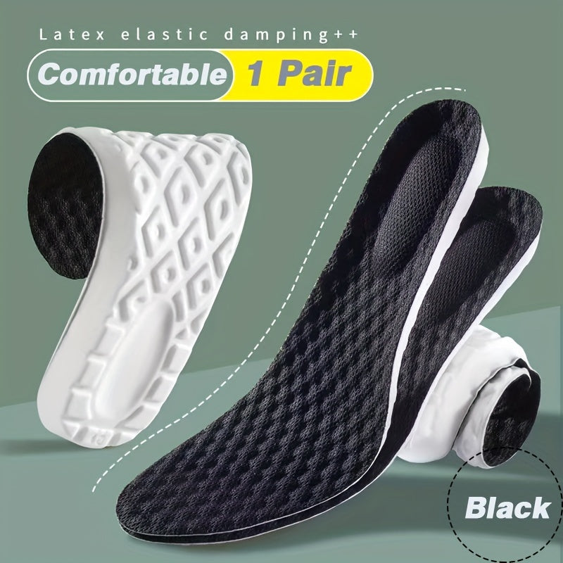 Unisex Latex 4D Arch Support Insoles Breathable Shock-Absorbing