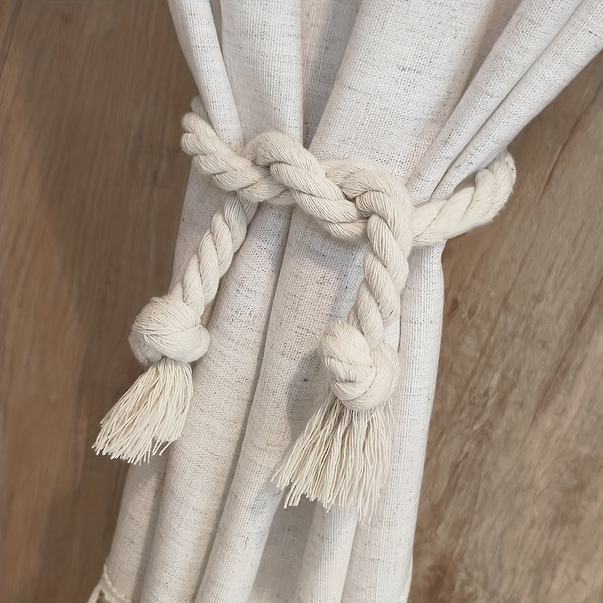 Набор из 2 современных простых льняных занавесок с 1 парой завязок, идеально подходящих для оконных занавесок в гостиной, кухне и спальне