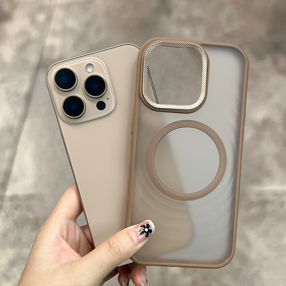 Magnetic Wireless Charging Case for iPhone with Metal Camera Protection and Shockproof Bumper