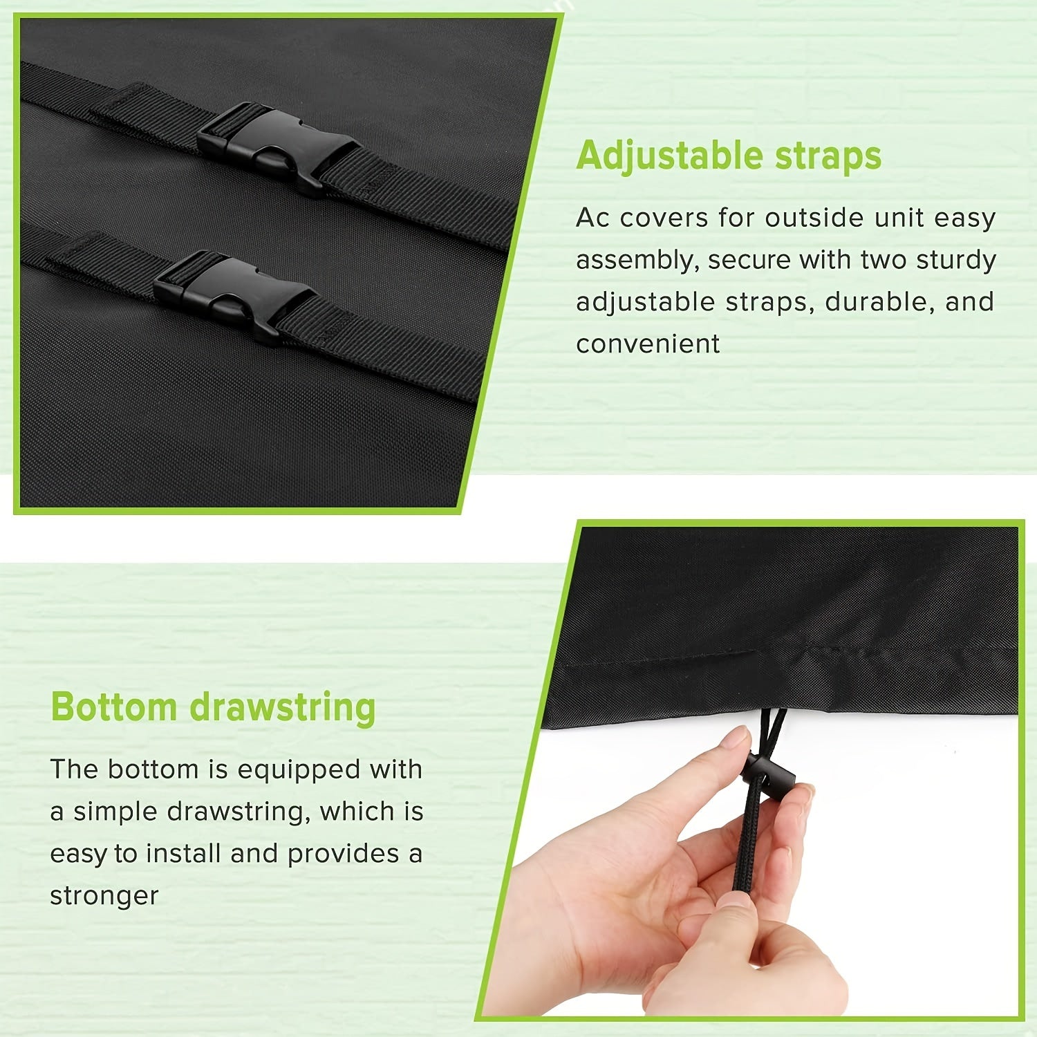 Outdoor Window Air Conditioner Cover Black Waterproof Dust-Proof 17x12x13 Inches