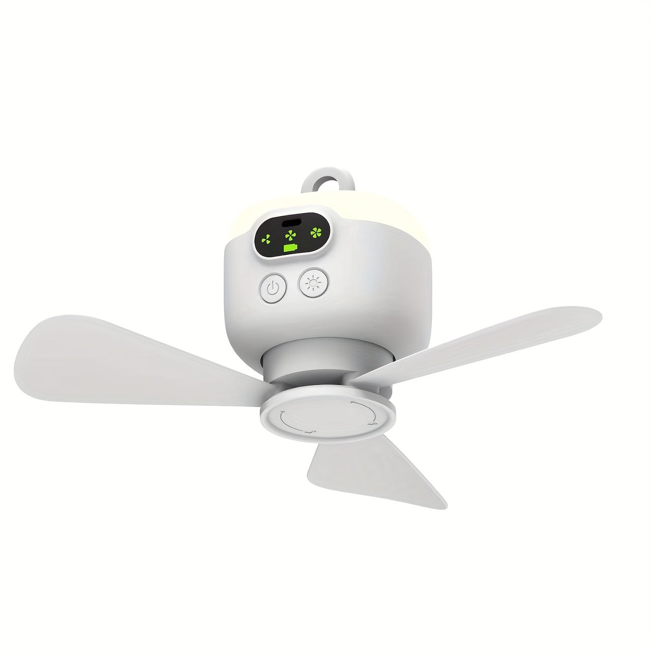 Portable Camping Fan with LED Light and Remote Control, Rechargeable 8000mAh Battery, Detachable Blades, Timer, 3 Speeds