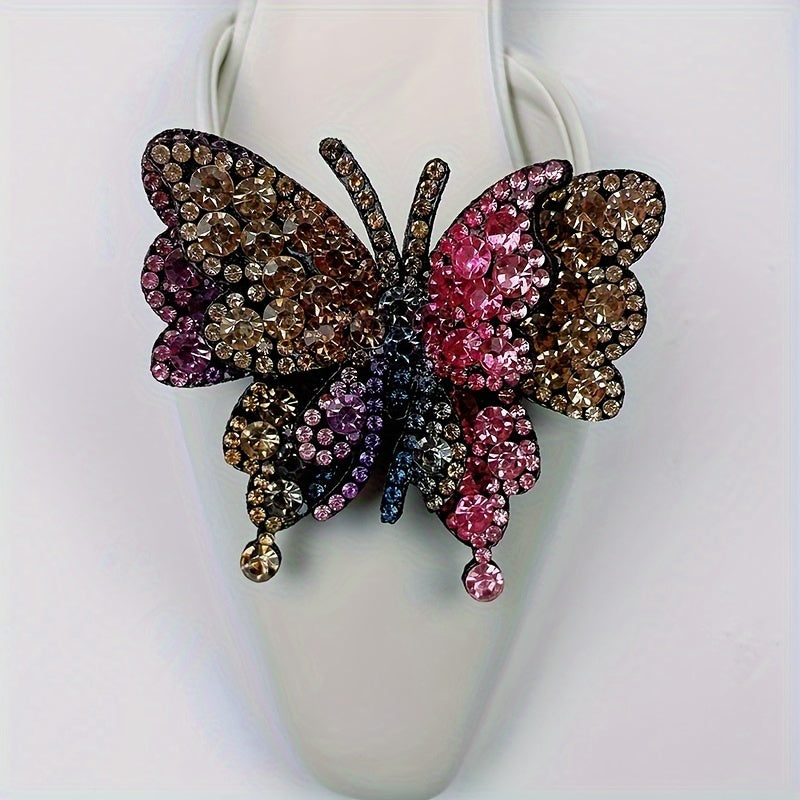 2Pcs Kids Girls Colorful Bow Shoe Clips Detachable Double Layer Accessories