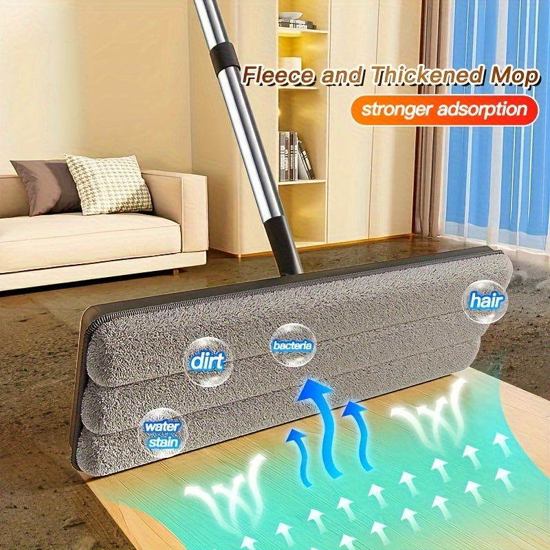 Flat Floor Mop and Bucket Set with Self-Cleaning System for Home and Office