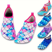 Toddler Girls Water Shoes Fish Scale Print Lightweight Summer Beach Slip-On
