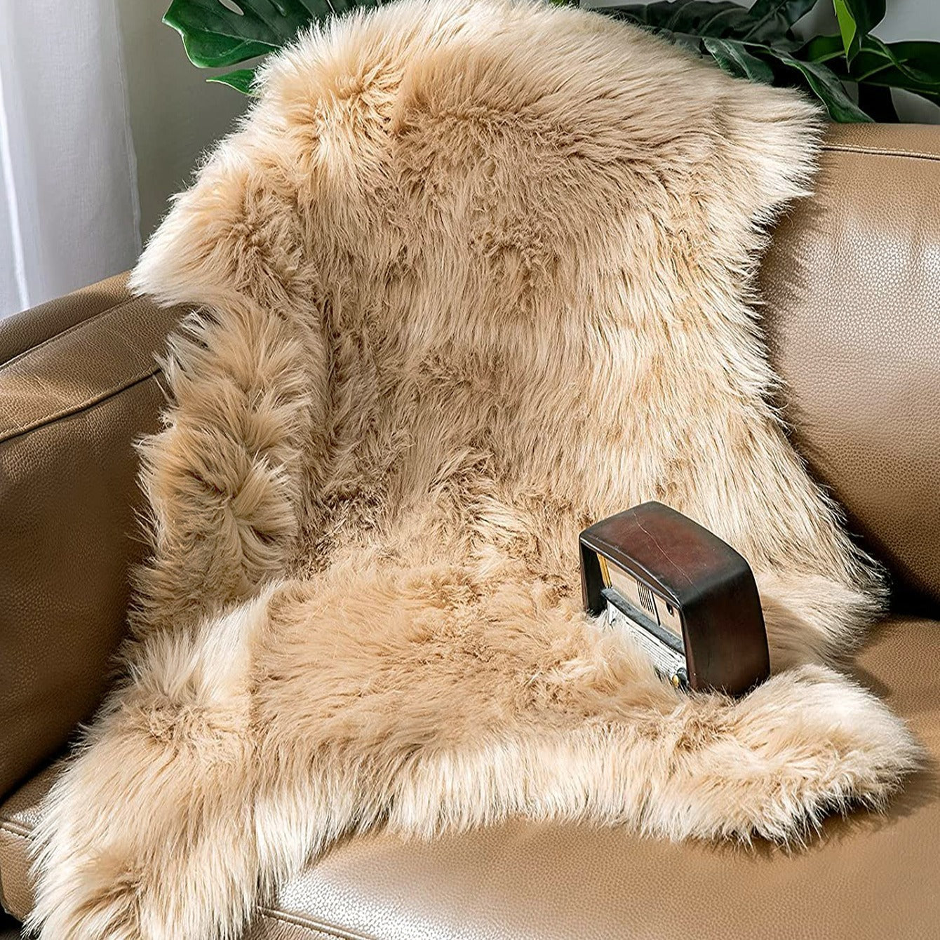 Alfombra de pelo sintético suave y acogedora con estampado de animales para sala de estar, dormitorio y sofá