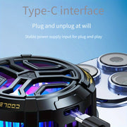 Universal Phone Cooler with Magnetic Back Clip Digital Display Turbofan LED Lighting