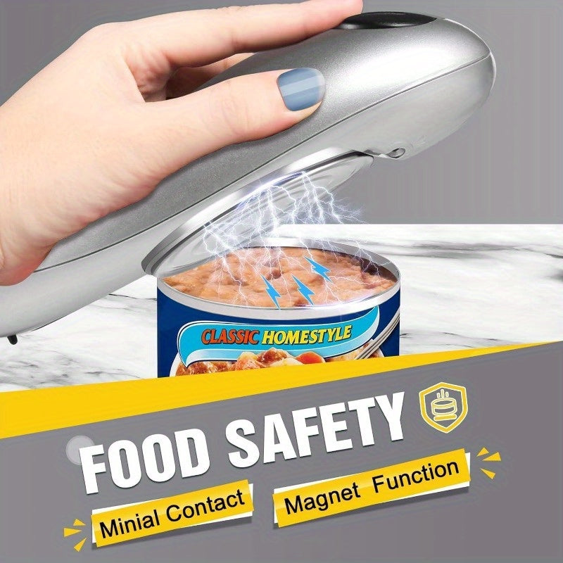 Bepul shisha tutqich bilan portativ elektr koni va bankani ochuvchi, keksa odamlar uchun qo'ldan ozod dizayn, jarohat va zo'riqishni oldini oladi, batareyali ishlaydi (Oq).