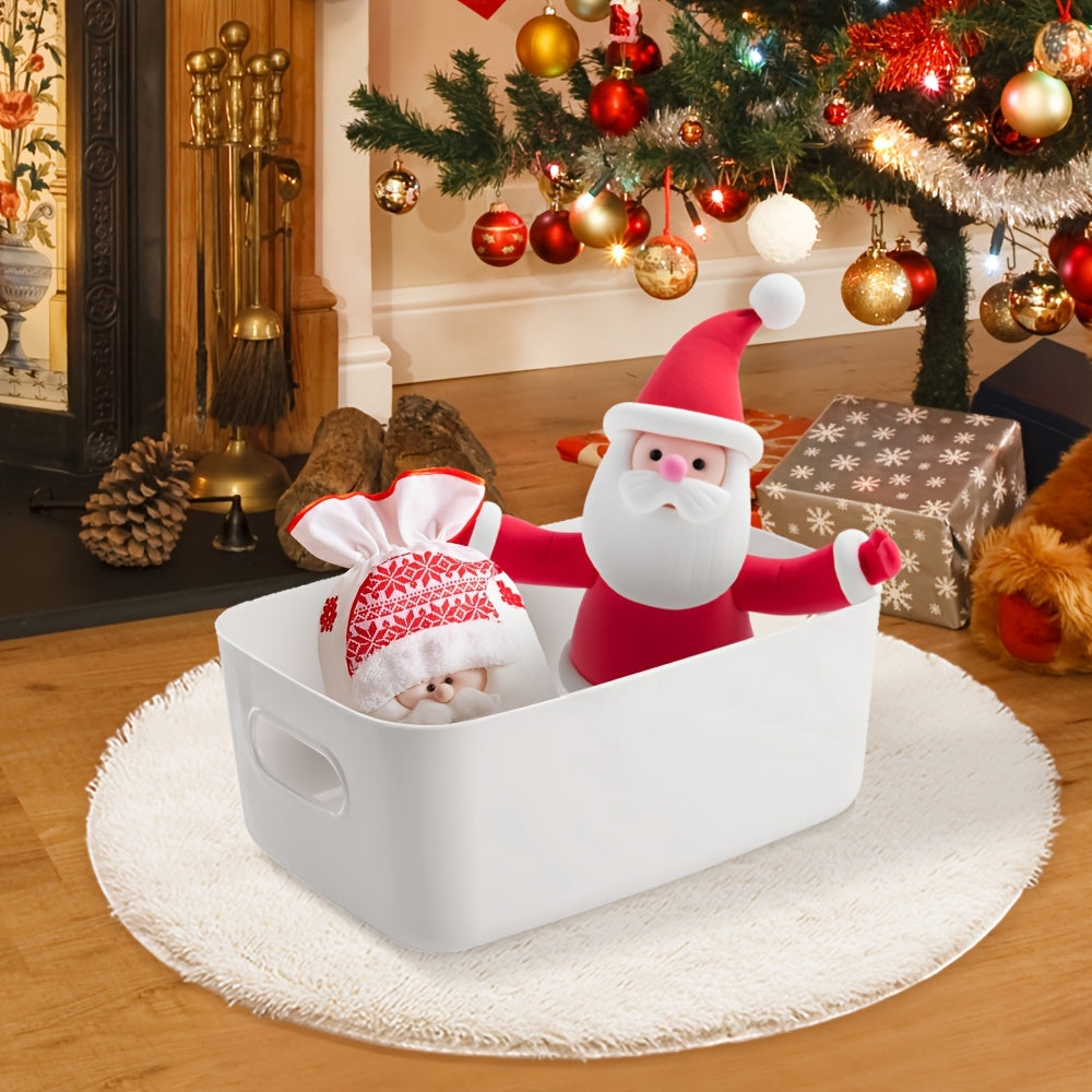 5 yoki 10 dona Oq Plastik Saqlash Qutilari to'plami, BPA-Free, Qatlamli va Mustahkam, To'rtburchak Shaklida, Muzlatgich, Oshxona, Hammom, Yotoqxona uchun Ideal; Ovqat saqlash uchun mos emas; Qo'lda yuvish kerak; Shishmaydigan, qopqog'li