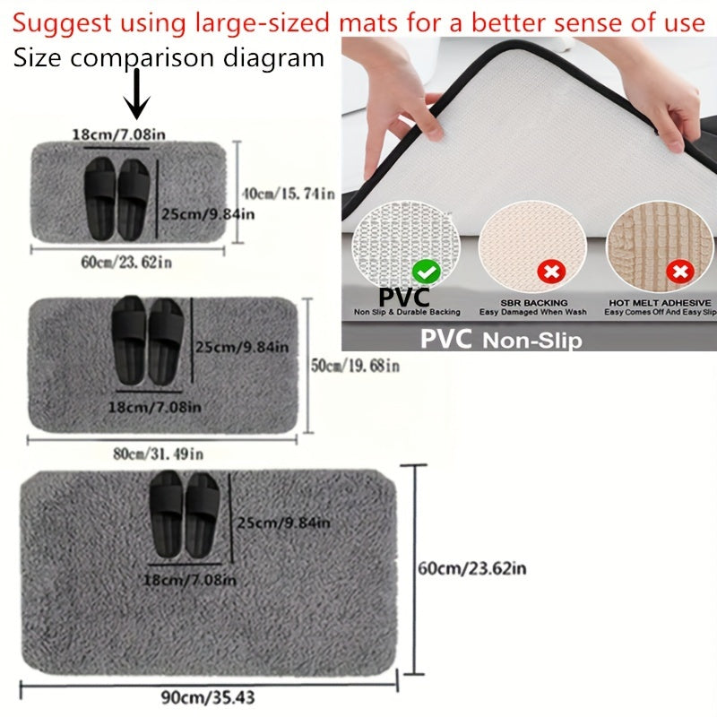 Thickened Plush Absorbent Non-Slip Bathroom Bathtub Rug