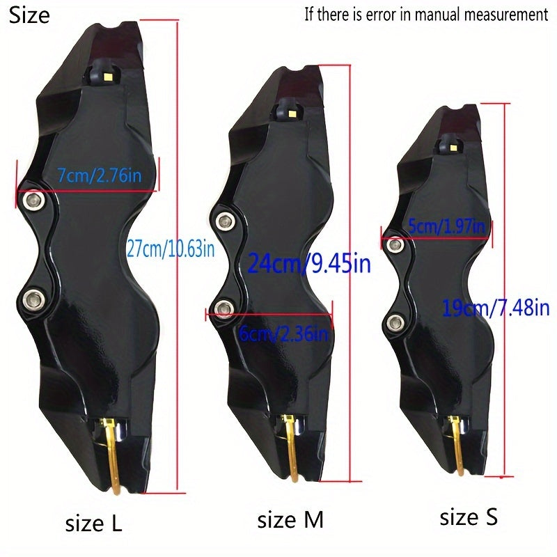Universal ABS Plastic Brake Caliper Covers Set 2 Pcs Black Sport Logo