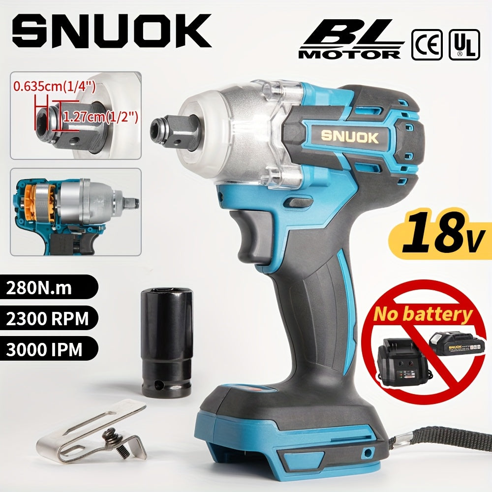 18V Brushless Impact Wrench Cordless Dual Function with High Torque and 1/2 Inch and 1/4 Inch Interfaces