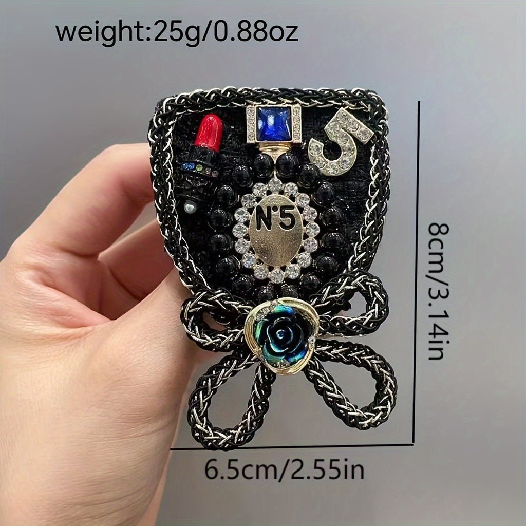 Zarif Vintage Barok Perla Kamon Brosh - Kiyimlar va Aksessuarlar uchun Elegant Gul va Qush Alloy Pin