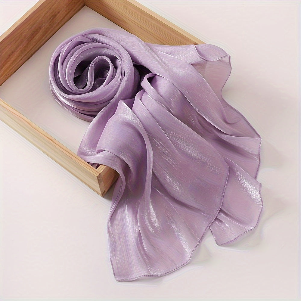Elegant Organza Scarf with Crinkled Texture Satin Shayla Hijab for Women