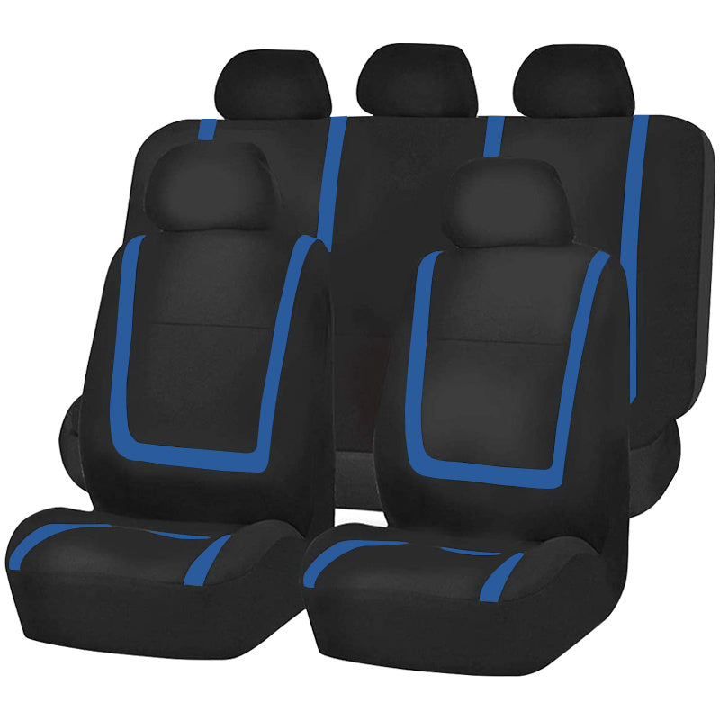 Universal Car Seat Covers Full Set Polyester Gray Purple Black Blue Red
