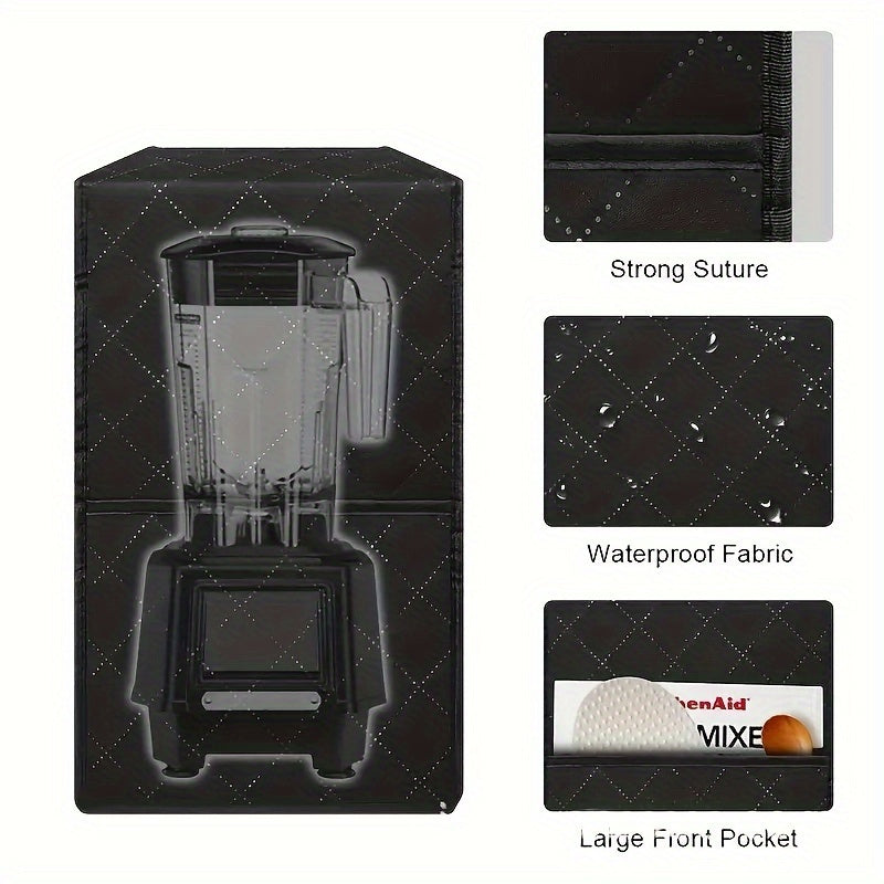 Polyester Kitchen Appliance Cover for Juicers Blenders and Mixers Black Satin Finish