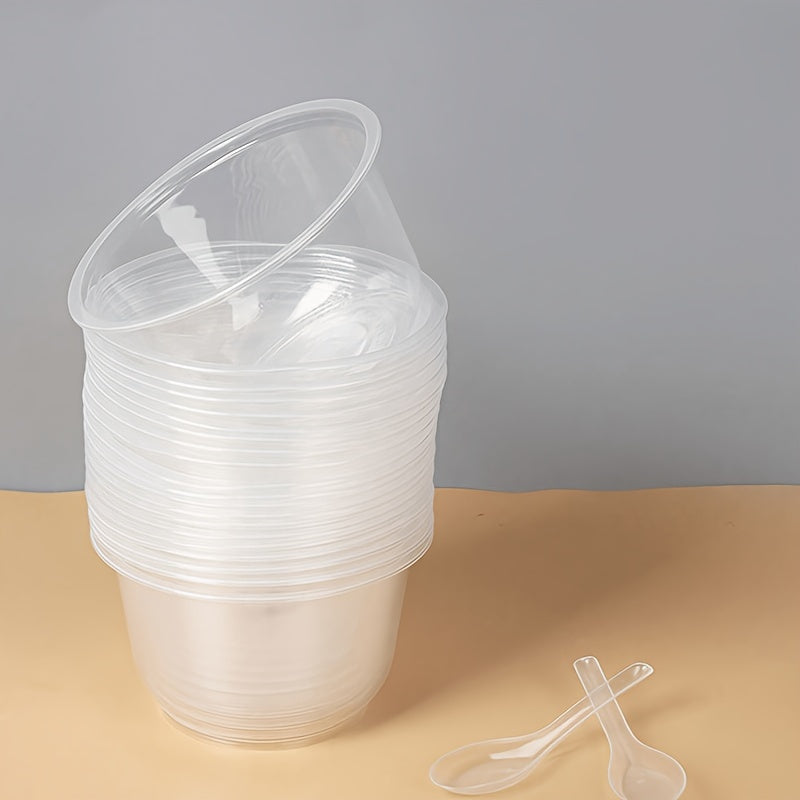 Set of 20 Clear Disposable Plastic Bowls for Salads Soups and Desserts