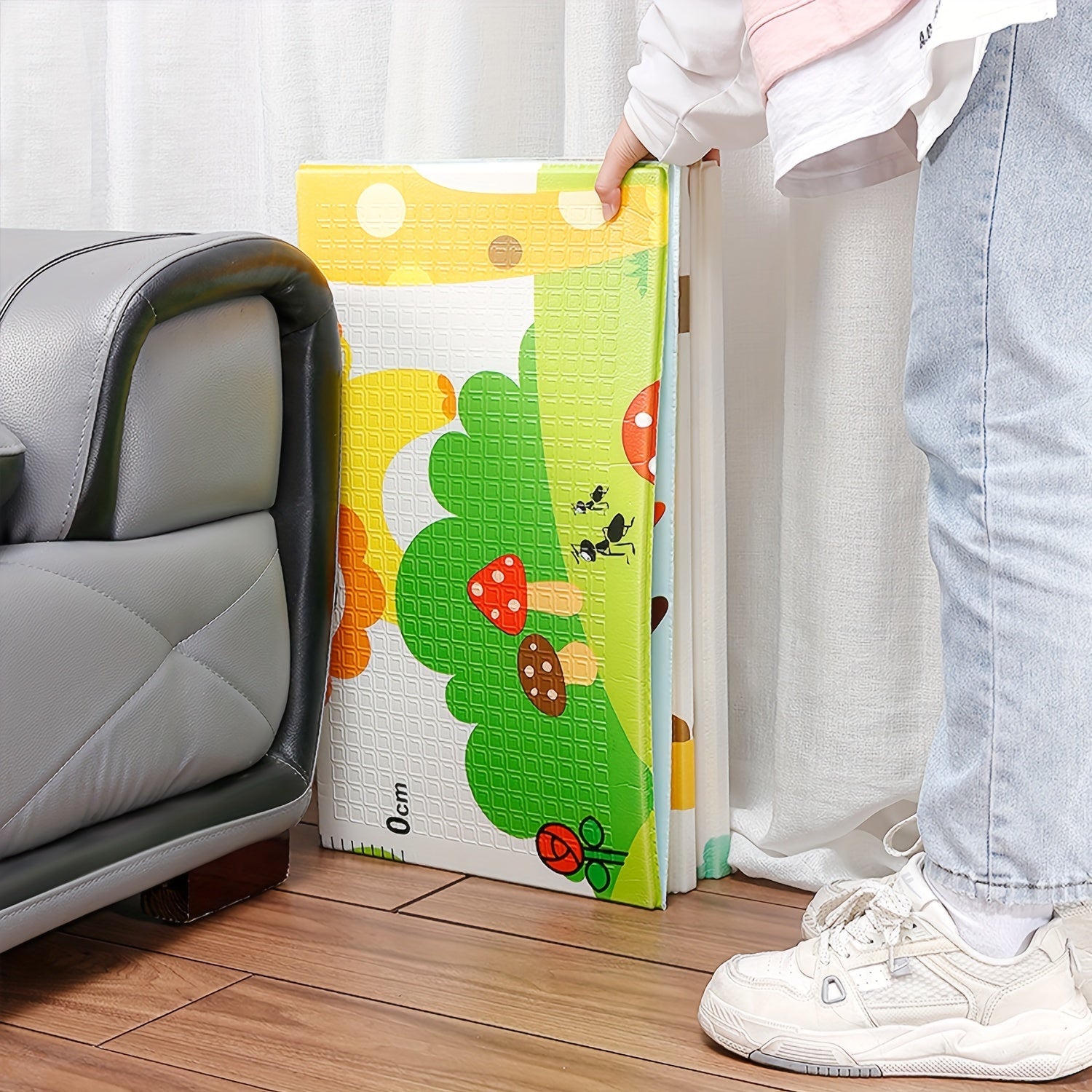 Kids Play Mat Reversible Cartoon Design Extra Plush Durable Crawling Safe 177cm x 117cm