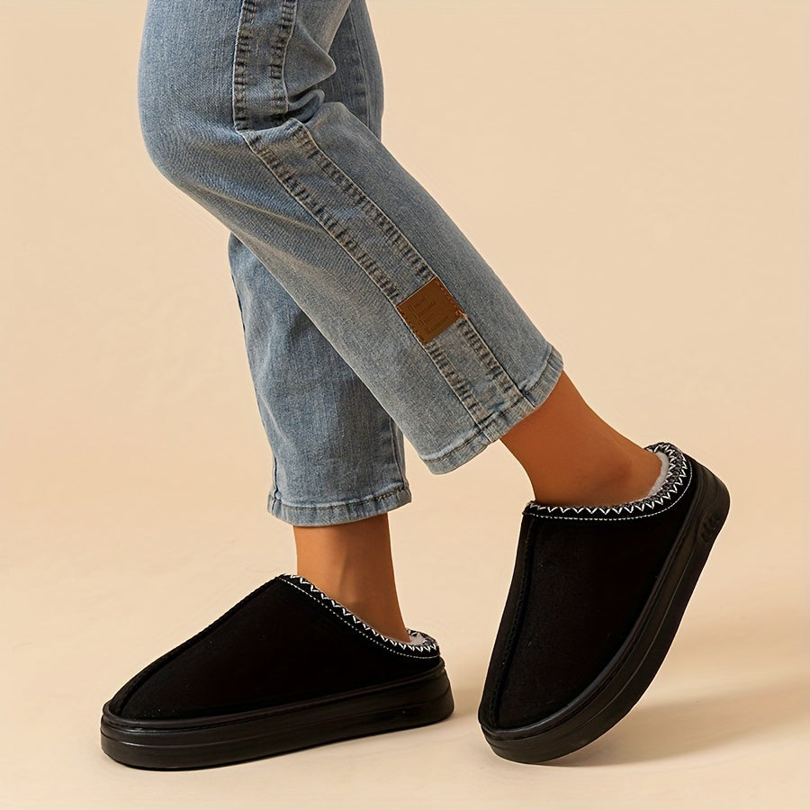 Теплые и нескользящие домашние и уличные тапочки для женщин с толстыми подошвами