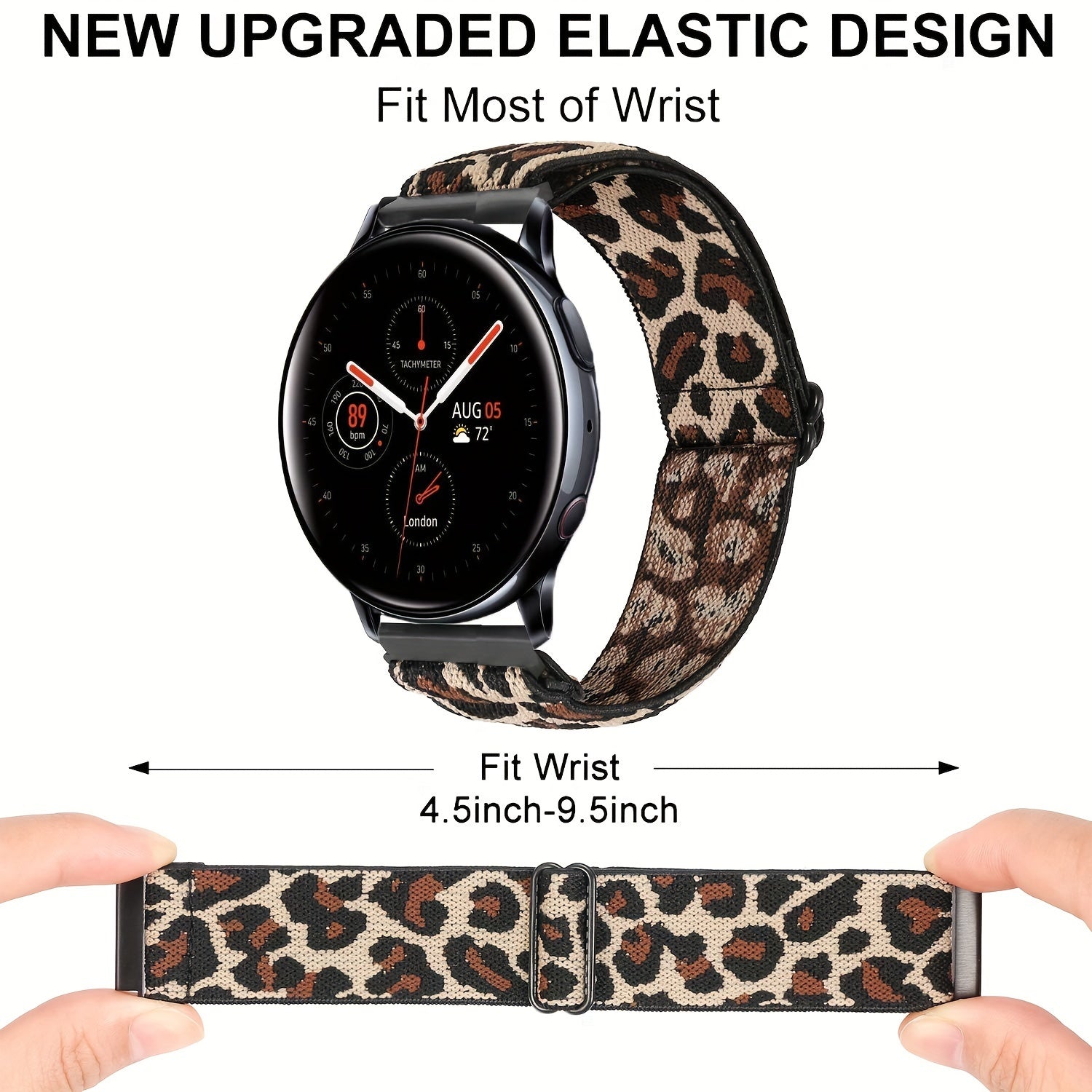 Elastic Nylon Watch Bands for Galaxy Smartwatches 20mm Stretchable Compatible with Galaxy Watch 4 5 6 7