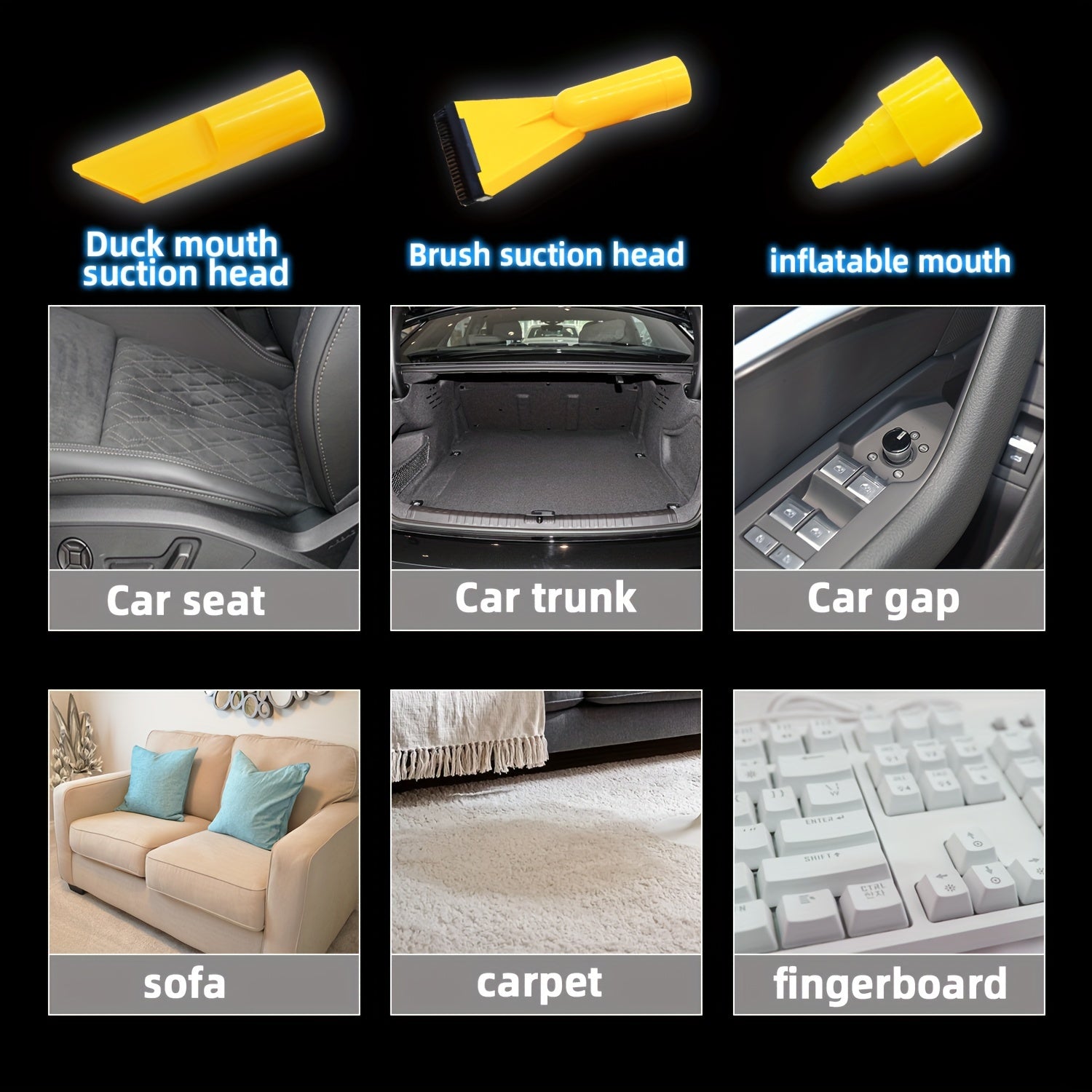 Car Vacuum Cleaner with Suction and Blowing Functions for Interior Cleaning 12V Portable Cylinder Style