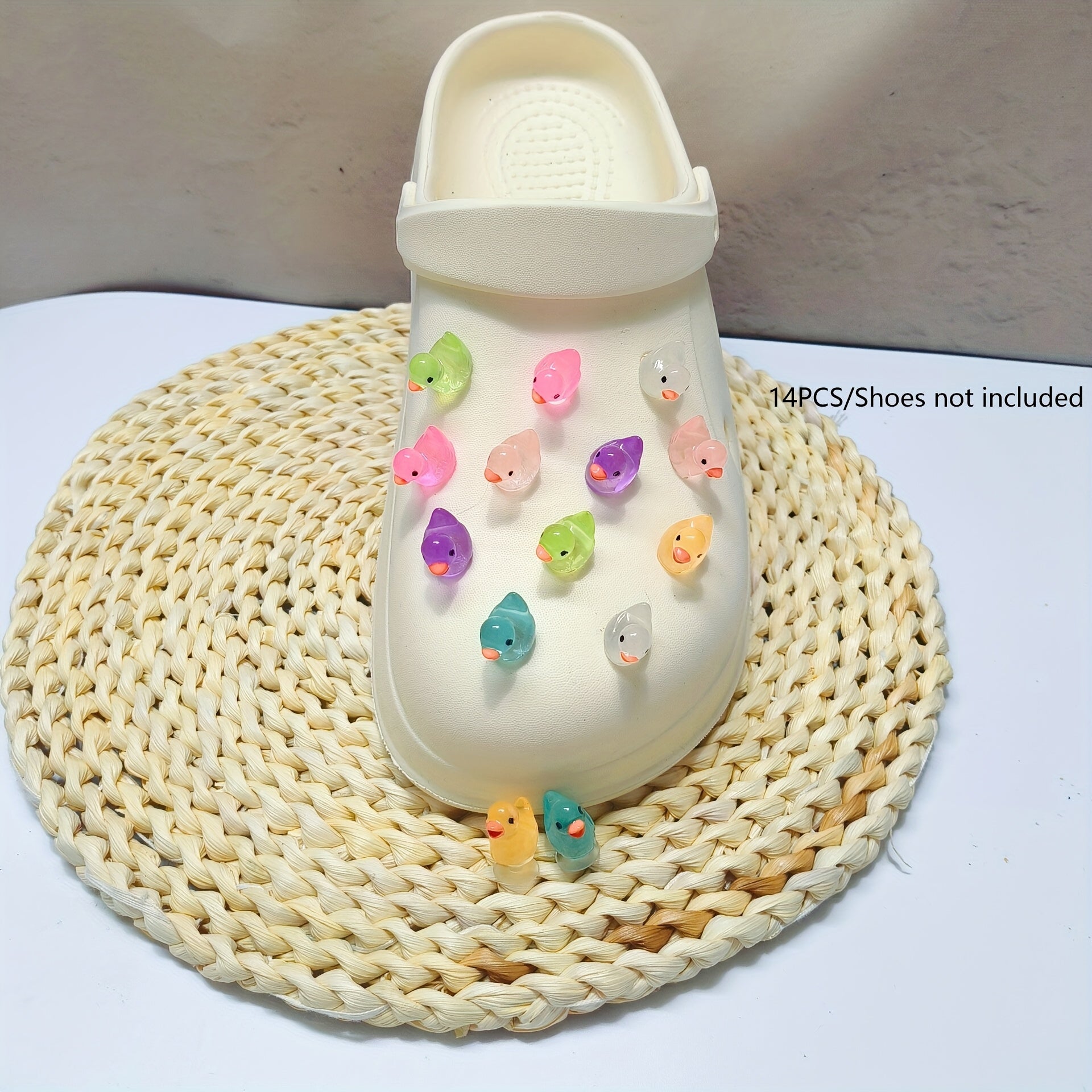 12/26pcs Cute 3D Animal Yellow Duck Shoe Charms Garden Shoe Decorations