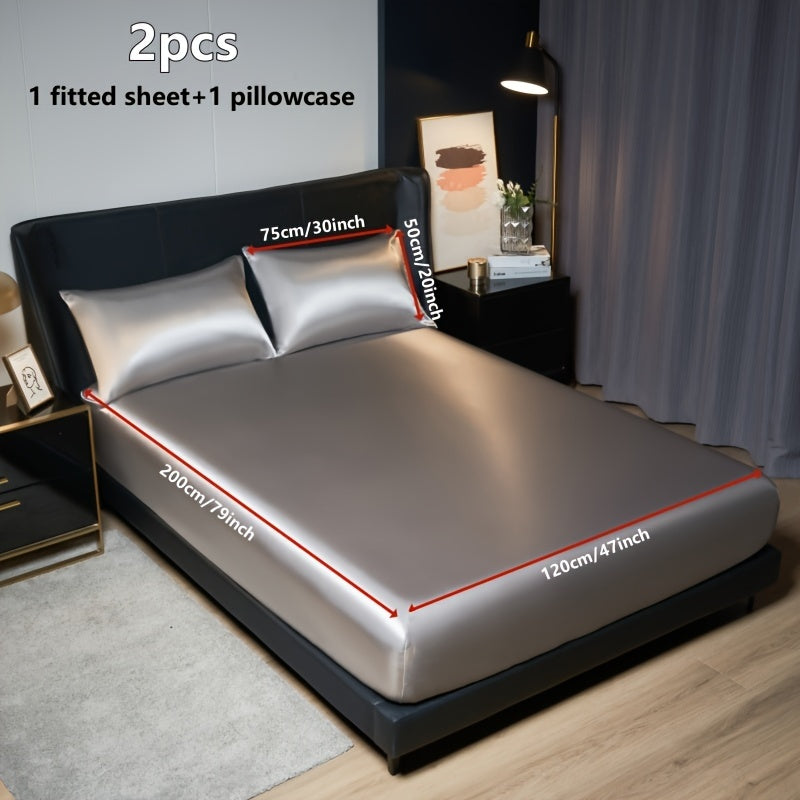 Набор простыней из сатина для кровати: двухспальная, полуторная, двуспальная, королевская, кинг — мягкая, комфортная, приятная для кожи и волос