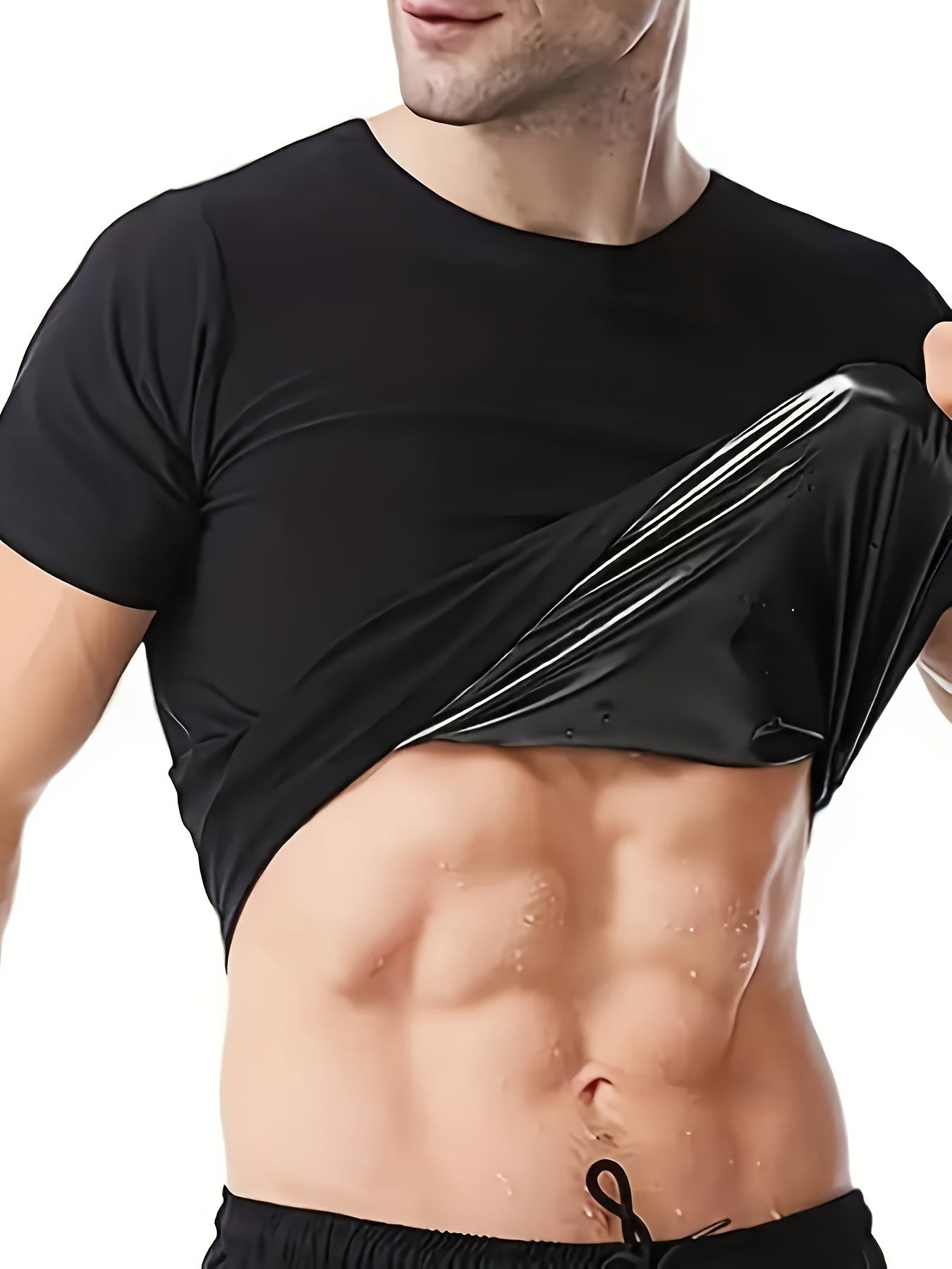 Camisa deportiva de manga corta para hombres, transpirable y para entrenamiento de fitness