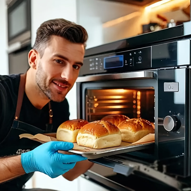 100 dona O'zgaruvchan bo'lmagan pishirish qog'ozlari, yopishmaydigan, ovqat uchun xavfsiz, pech va gril uchun